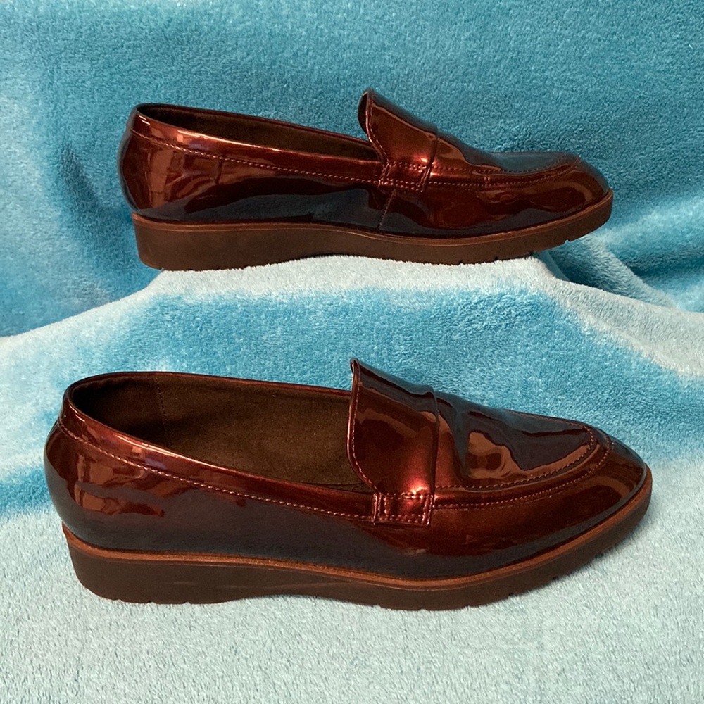 Kelly & Katie faux patent leather (burgundy) shoes.